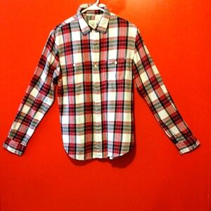 TrueCraft Men's Tartan Flannel Button Down Shirt In Red/White/Grey